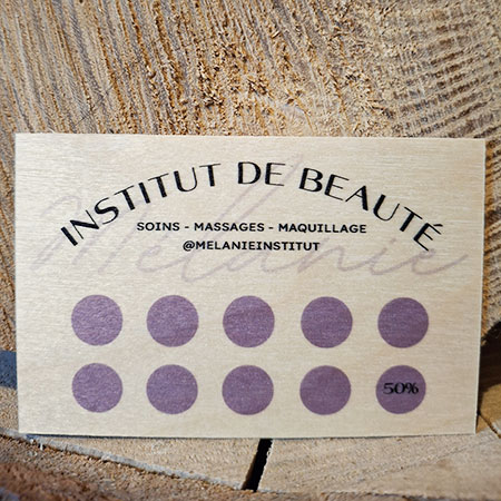 Carte de fidélité pour un institut de beauté